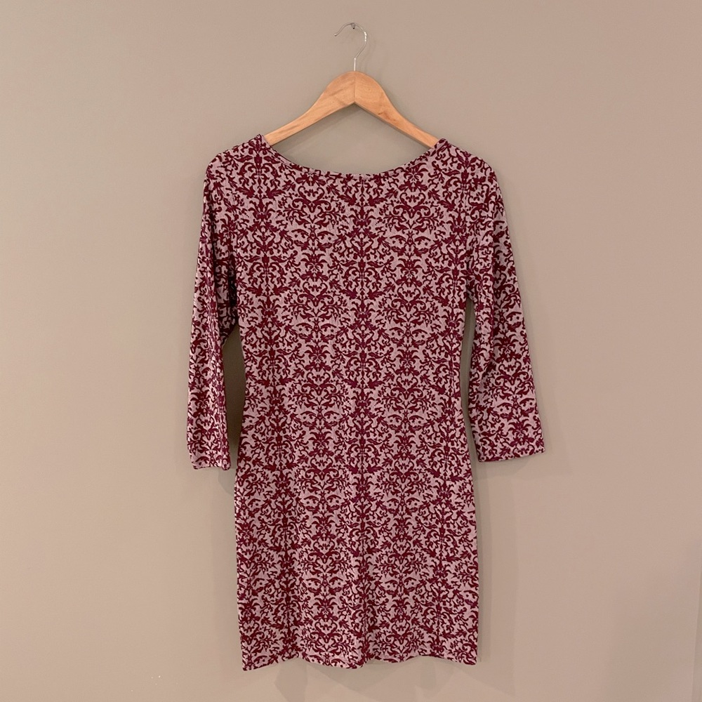 Purple Patterned Body-con Dress